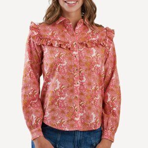 NWT Kate Quinn Womens Goldilocks Pink 70's Daisy Shirt Organic Cotton Small